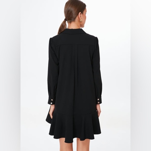 TUCKERNUCK Callahan Black Cotton Shirt Flutter Dress Long Sleeve - Picture 9 of 11